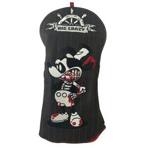 Big Crazy Mickey Mouse Golf driver Headcover Black Red Embroidered New
